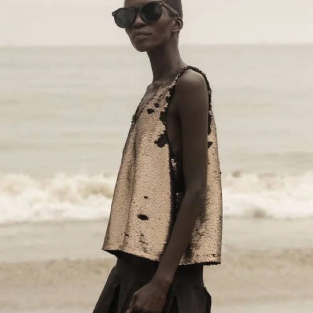 Heidi Merrick Sequin Ella Tank Top Bronze NWT - Picture 5 of 11